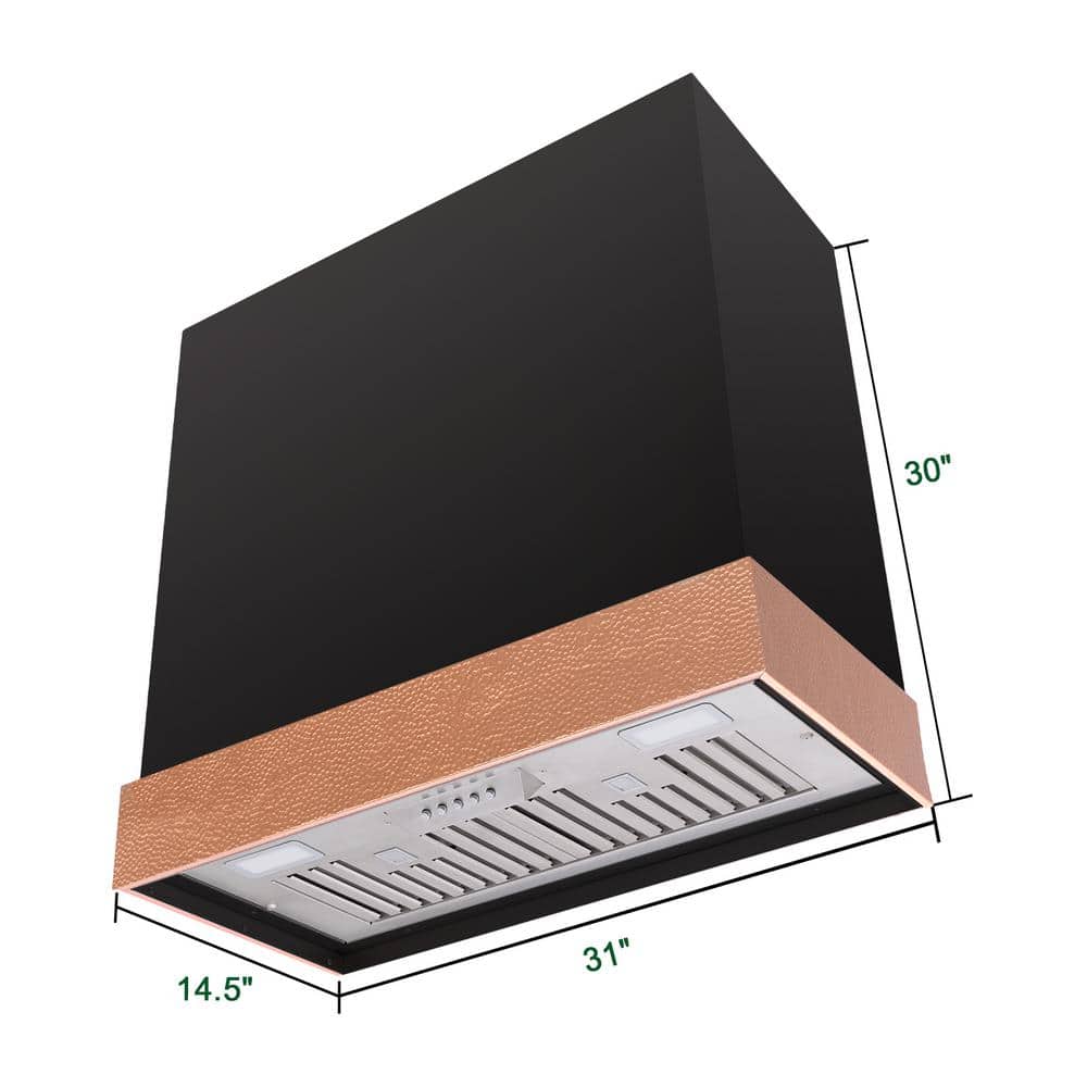 Black and Copper Wall Mounted Stainless Steel Range Hood