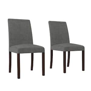Linen Gray/Dark Pine Upholstered Parsons Chairs (Set of 2)