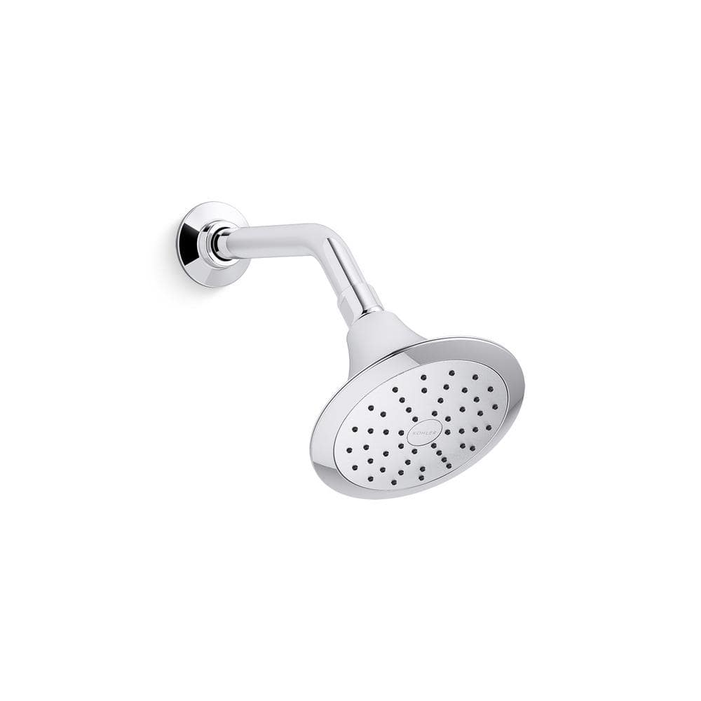 Kohler Forte 1 Spray 5 5 In Single Wall Mount Fixed Shower Head In Polished Chrome R102 G Cp The Home Depot