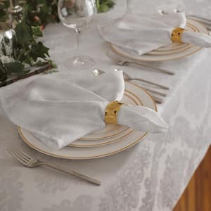 17 in. W x 17 in. L Barcelona Damask White Fabric Napkins (Set of 4)