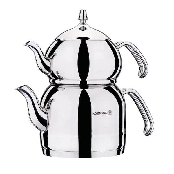 Korkmaz Efendi 1.1 l Tea Pot and 2.4 l Kettle Set in Silver