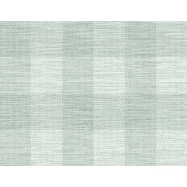 LILLIAN AUGUST Luxe Retreat Seaglass Rugby Gingham Paper Unpasted Wallpaper Roll (60.75 sq. ft.)