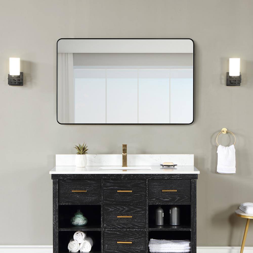 Nettuno 48" Rectangular Silver and Gold Bathroom Vanity Mirror