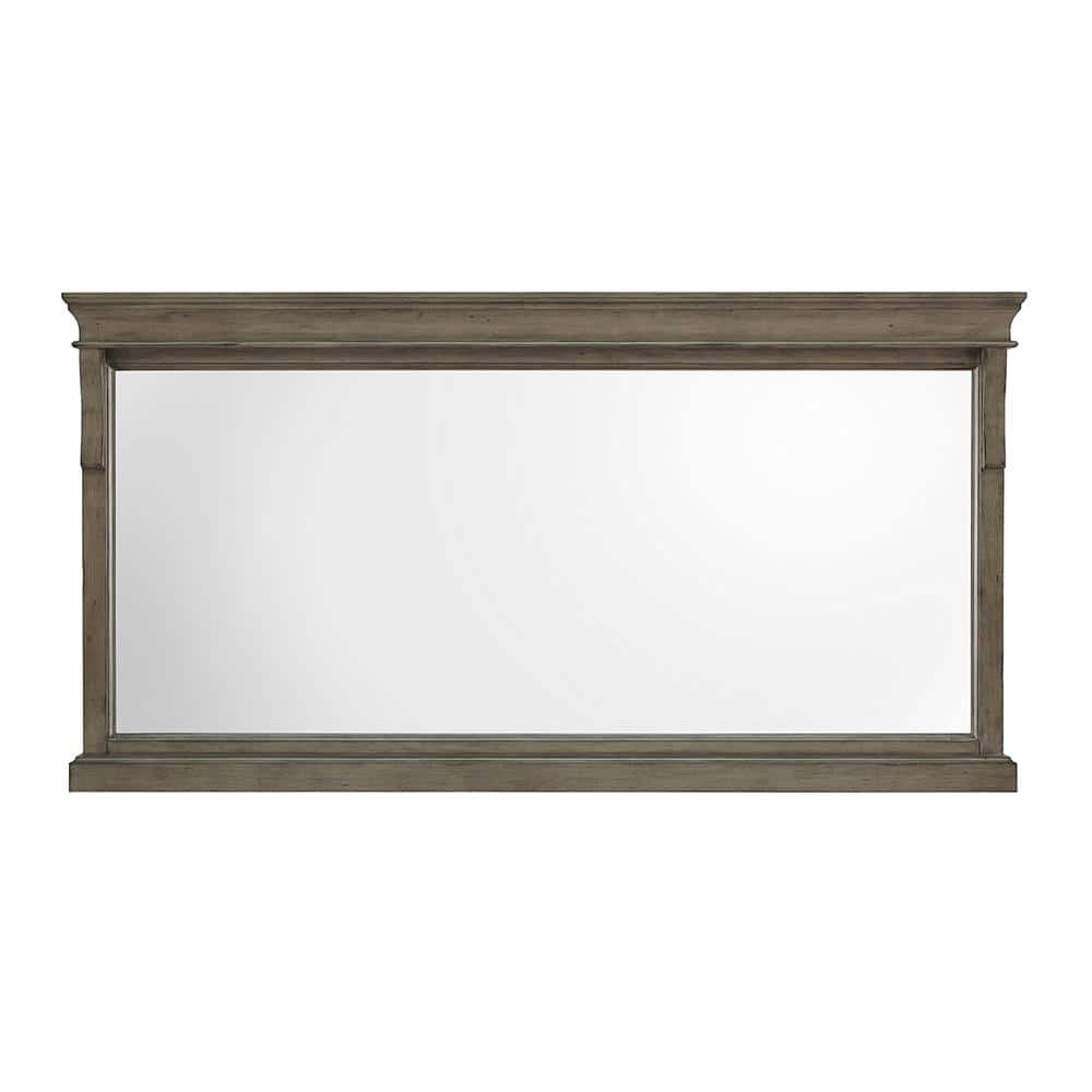 Home Decorators Collection 60 in. W x 31 in. H Framed Rectangular Bathroom Vanity Mirror in Distressed Grey