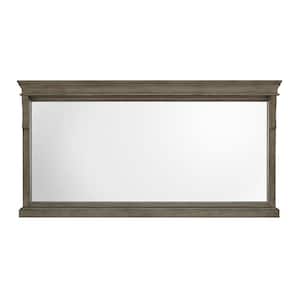 Naples 60 in. W x 31 in. H Rectangular Tri Fold Wood Framed Wall Bathroom Vanity Mirror in Distressed Grey