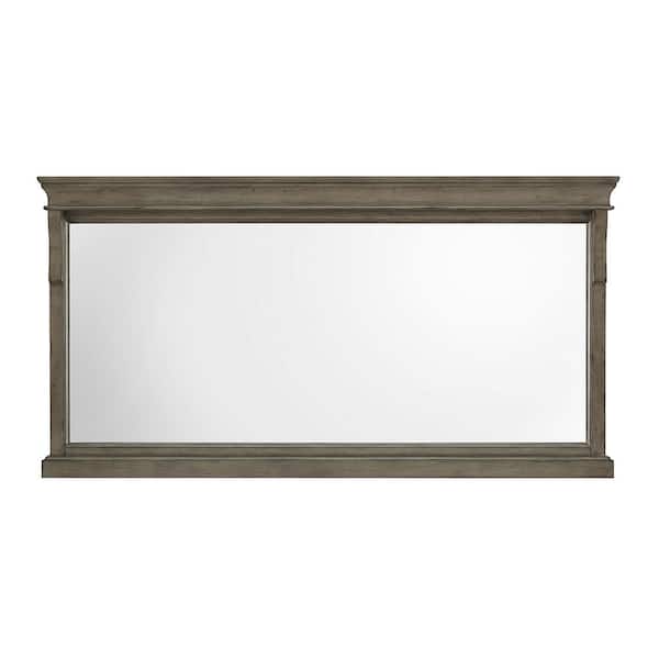 Home Decorators Collection Naples 60 in. W x 31 in. H Rectangular Wood Framed Wall Bathroom Vanity Mirror in Distressed Grey