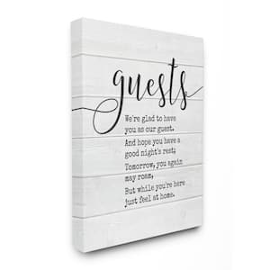 16 in. x 20 in. "Guests Feel At Home" by Lettered and Lined Printed Canvas Wall Art