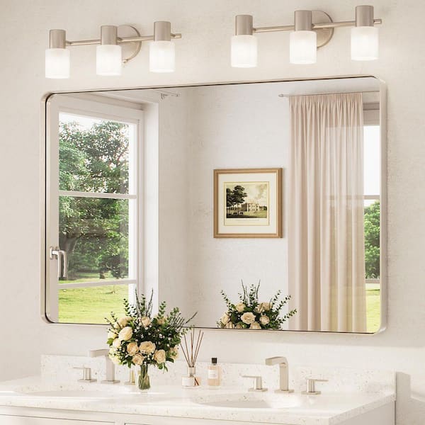 TETOTE 55 in. W x 36 in. H Modern Rectangular Aluminum Framed Wall