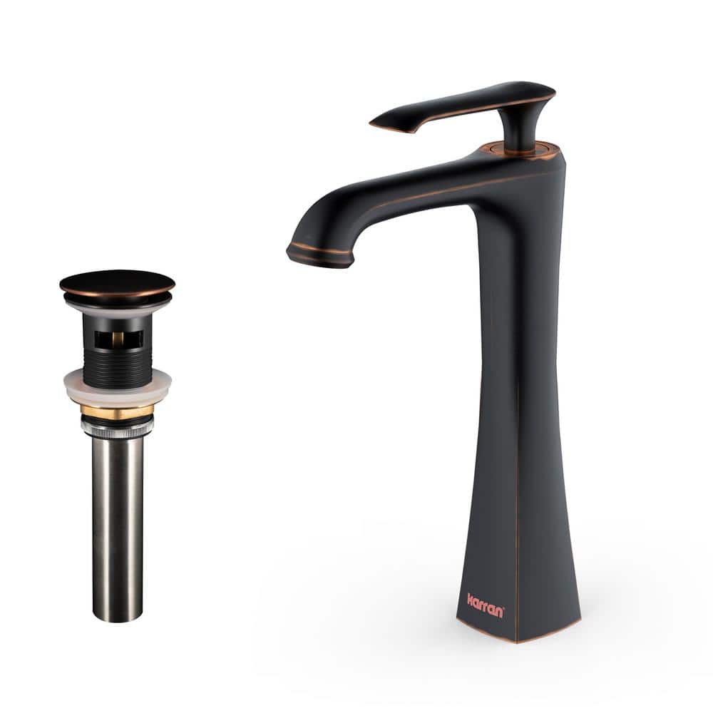 Woodburn Oil Rubbed Bronze Vessel Bathroom Faucet with Pop-Up Drain