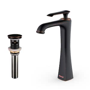 Woodburn Single Handle Single Hole Vessel Bathroom Faucet with Matching Pop-Up Drain in Oil Rubbed Bronze