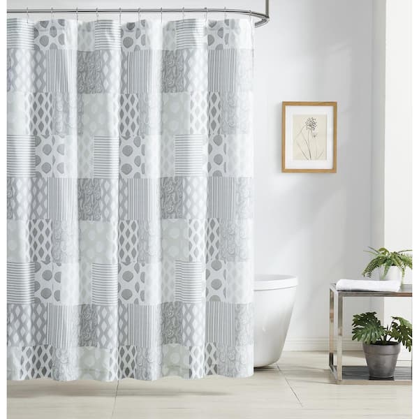 Coastal Living Sandbar Patchwork 72 in. W x 72 in. L Polyester Shower ...