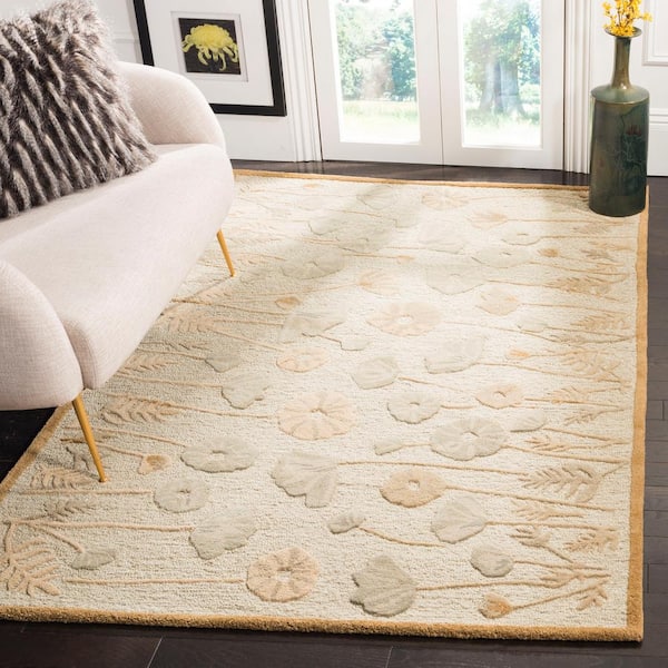 Martha Stewart Nutshell/Brown Doormat 3 ft. x 4 ft. Floral Area Rug