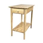 13 in. Natural 23 in. Rectangle Bamboo Recliner Table with Drawer and Shelf