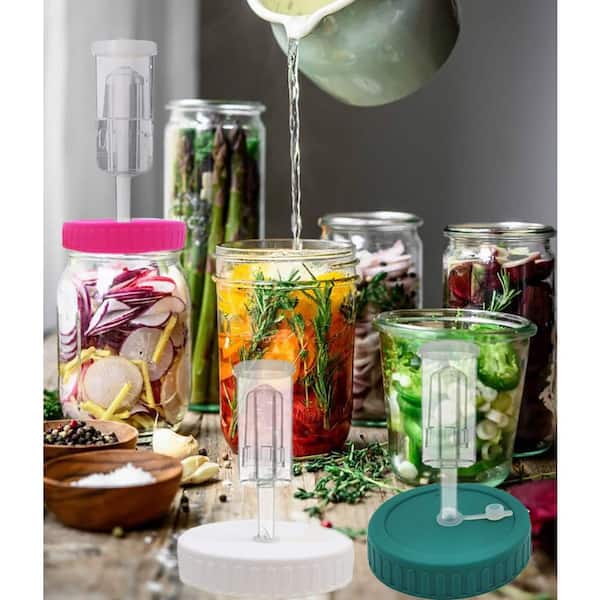 6-Pack Plastic Fermentation Kit with 6 Silicone Grommets, 6 Airlocks, 6 Silicone Ring, Food Storage Lids