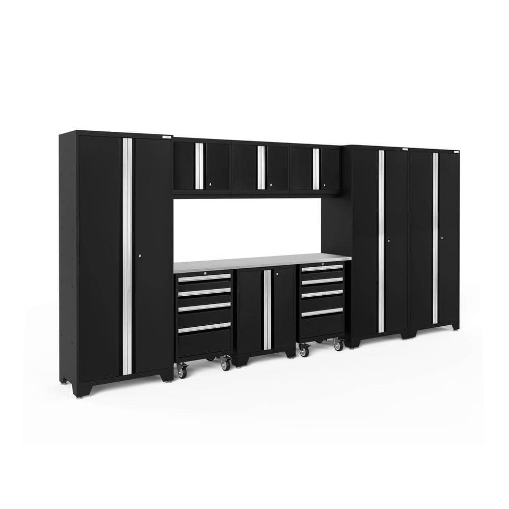 Bold Series 162 in. W x 76.75 in. H x 18 in. D 24-Gauge Steel Garage Cabinet Set in Black (10-Piece) price history on PriceWatchPro