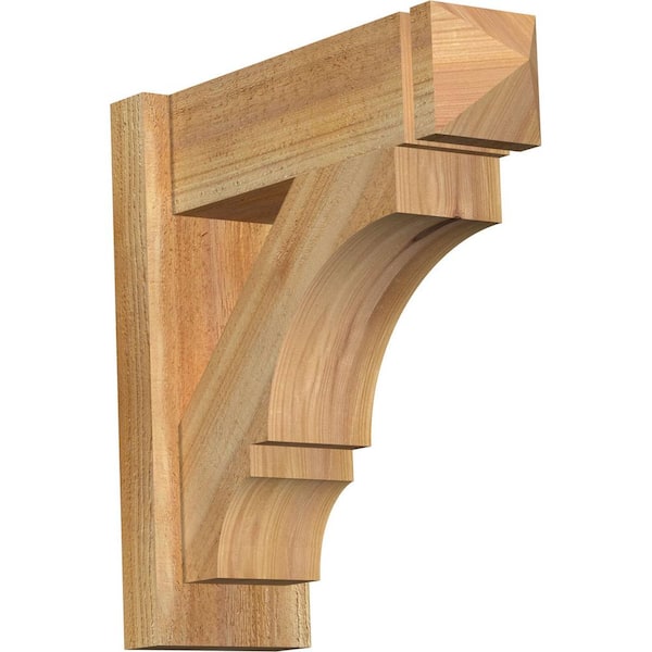 Ekena Millwork 6 in. x 18 in. x 18 in. Western Red Cedar Balboa Arts and Crafts Rough Sawn Outlooker