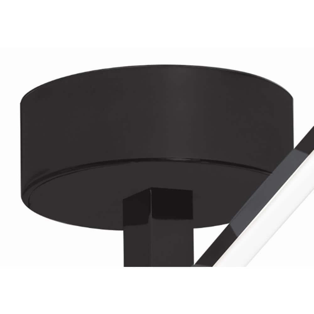Jaxx Sleek Black Chrome LED 20" Geometric Flushmount