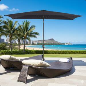led patio umbrella canada Tangkula 15 ft Solar Double-Sided with Base, Orange Blue Cantilever Patio Umbrellas SIZE:6 (23.5) Embrace the suns energy double top umbrella