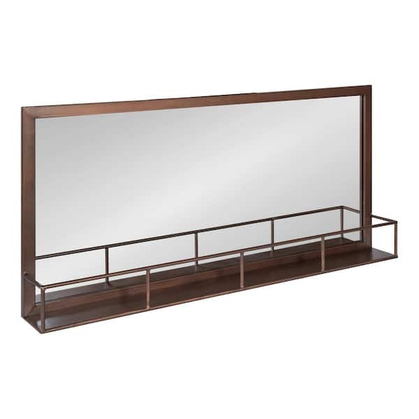 Kate and Laurel Jackson18.00 in. H x 40.00 in. W Modern Rectangle Bronze Framed Accent Wall Mirror