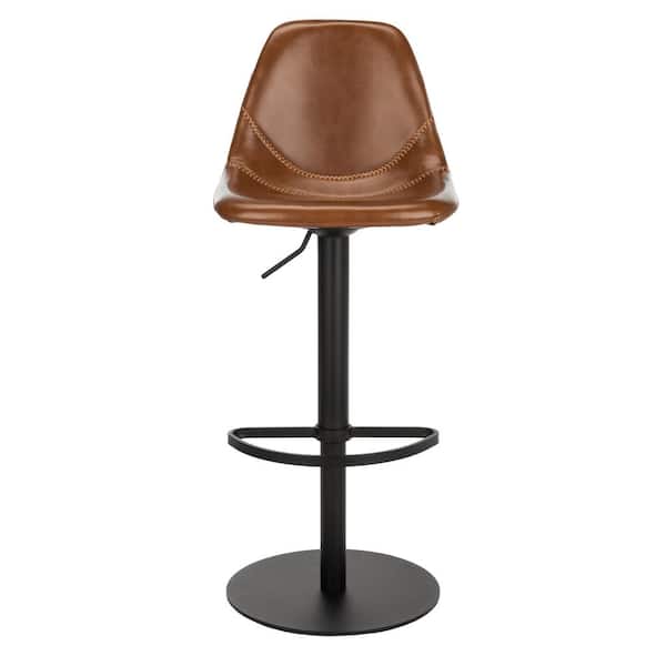 SAFAVIEH Sky 31.5 in. Light Brown/Black High Back Bar Stool
