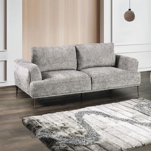 Orlandi 81 in. Flared Arm Chenille Rectangle Sofa in Gray With Extendable Backrest