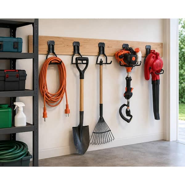 Heavy-Duty Garden Power Tool Hanger – 4-Pack Wall Hooks For Weedeaters, String Trimmers & Utility Storage