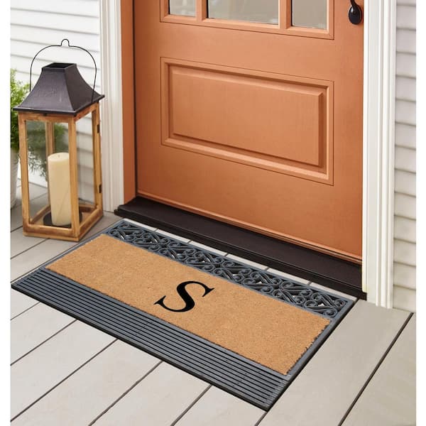 Stripes Designed Rubber Coir Anti-slip Doormat floor mats and door mats,  Easy-to-clean washable door mats for home, Durable doormats for entryways,  High-quality door mat selection suitable for indoor and outdoor use