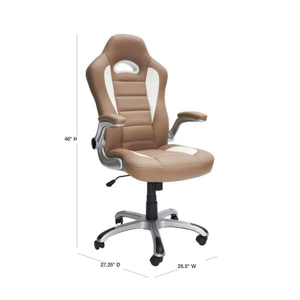 Chair with Floor Protection Carpet, Faux Leather Executive Computer Seat with Lumbar Support Cushion Inbox Zero