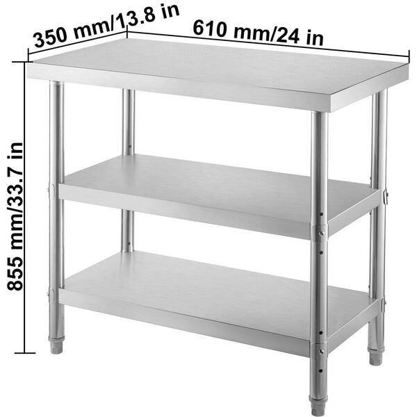 stainless steel table with cupboard