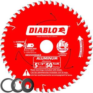 5-1/2 in. x 50-Tooth Aluminum Cutting Circular Saw Blade with Bushings