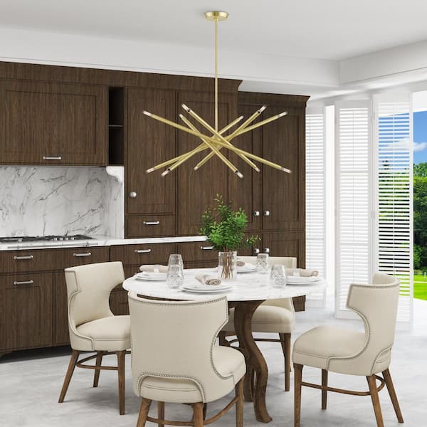 AVIANCE LIGHTING Griffin-12 Light Satin Brass Chandelier HD66755