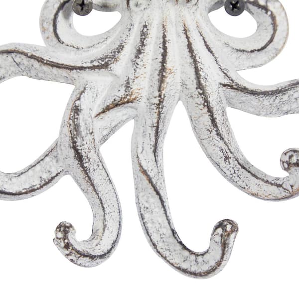 RETIRED ANTHROPOLOGIE OCTOPUS Wall Hanger Hook Metal Silver Tone PERFECT  GIFT !! $24.99 - PicClick