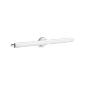 Crue 36 in. 1-Light Polished Chrome Wall Sconce LED Vanity Light Bath Bar