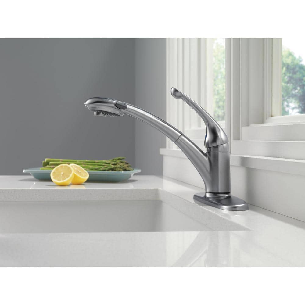 Arctic Stainless Steel Single Handle Pull-Out Kitchen Faucet