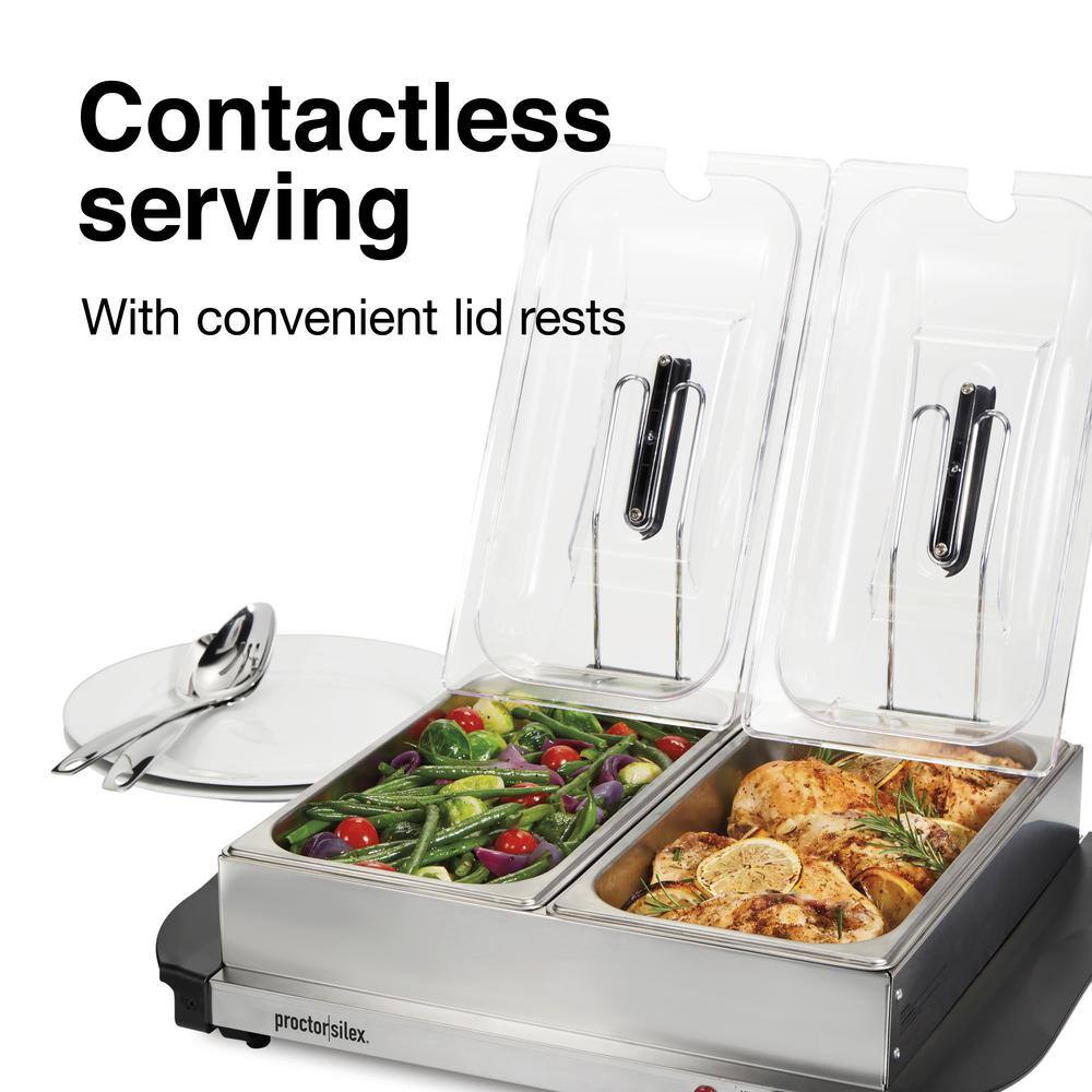 Proctor Silex Double Buffet Server with Stainless Steel Pans
