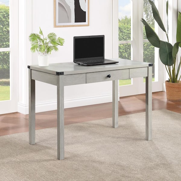 OSP Home Furnishings Victor 42 in. Rectangle Champagne Oak Finish Wood 1-Drawer Writing Desk