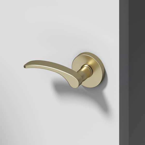 Okun Brook Metal Brushed Champagne Gold Dummy Door Handle with