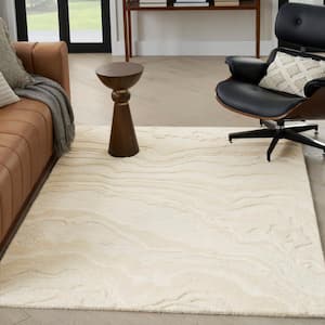 Graceful Ivory 5 ft. x 7 ft. Abstract Contemporary Area Rug