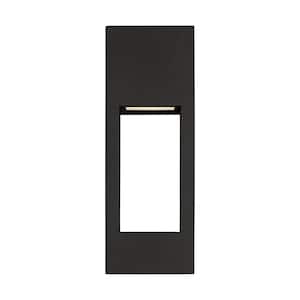Testa Medium 2-Light Black LED Outdoor Wall Lantern Sconce (1-Pack)