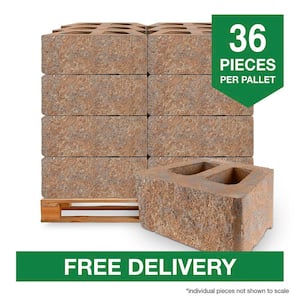 Regal Stone Pro Rock Face 12 in. x 8 in. x 18 in. Appalachian Blend Concrete Wall Block (36-Piece/36 face ft./Pallet)