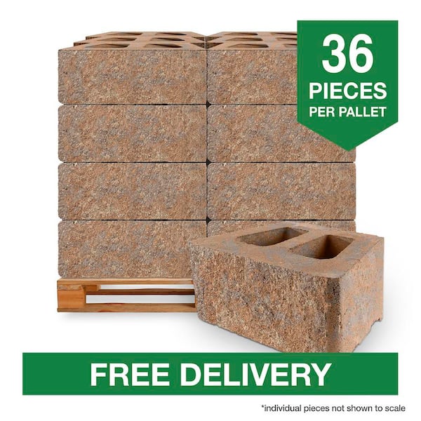 Regal Stone Pro Rock Face 12 in. x 8 in. x 18 in. Appalachian Blend Concrete Wall Block (36-Piece/36 face ft./Pallet)