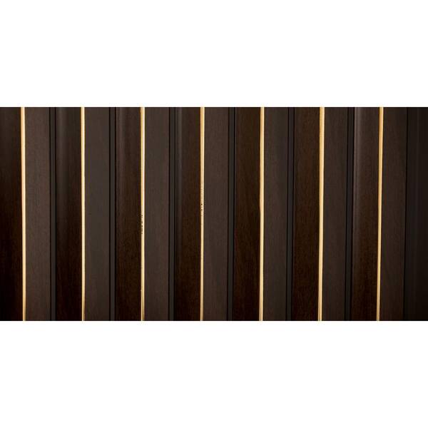 FROM PLAIN TO BEAUTIFUL IN HOURS Take Home Sample - Gilded Peaks 1/2 in. x 0.5 ft. x 0.75 ft. Mahogany Brown Foam Wood Slat Wall (1 Piece/0.375 sq. ft.)