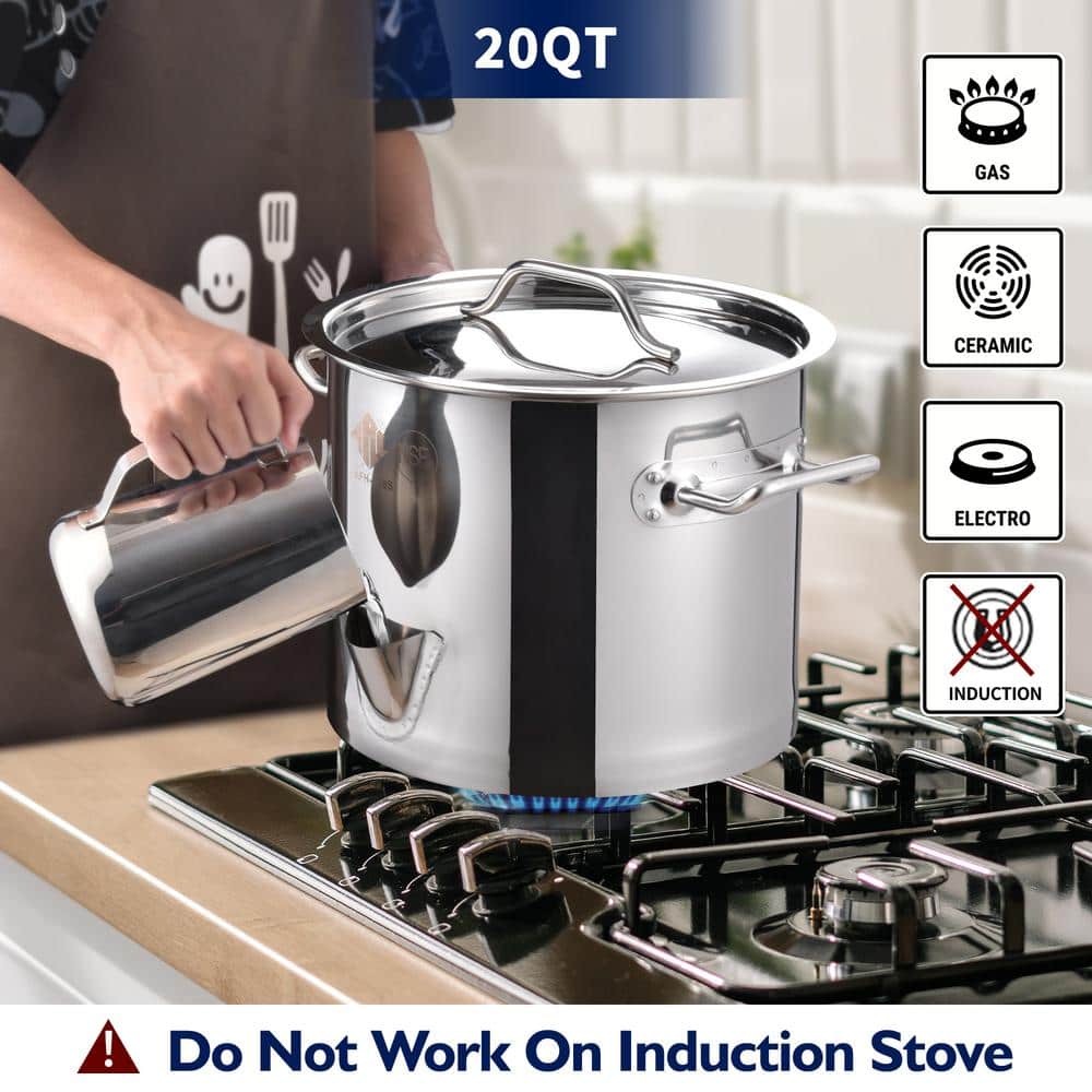 20 Quart Stainless Steel Steamer Pot with Basket Insert