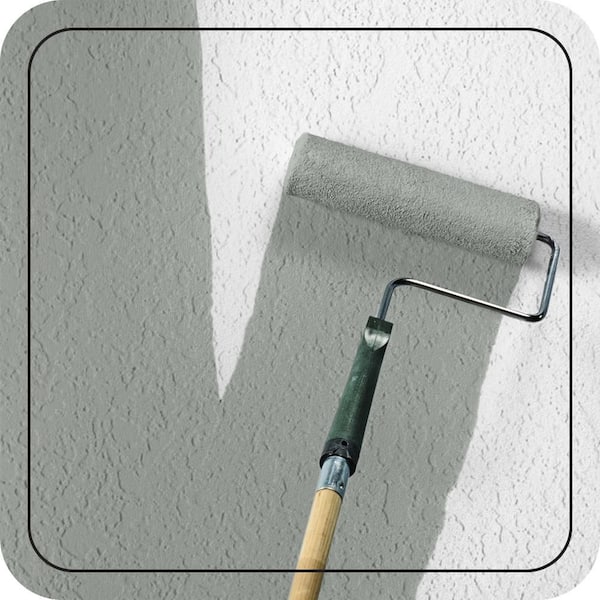 1 gal. #710F-4 Sage Gray Satin Interior/Exterior Masonry, Stucco and Brick Paint