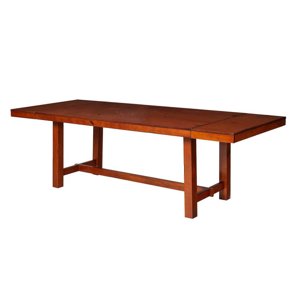 Farmhouse Rustic Extendable Dining Table in Dark Oak