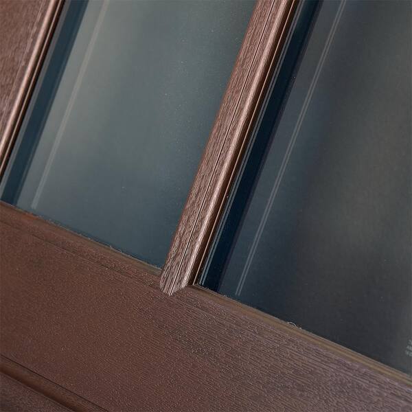 Steves & Sons Regency 36 in. x 80 in. 3/4-6 Lite Clear Glass RHOS Onyx Stain Mahogany Fiberglass Prehung Front Door