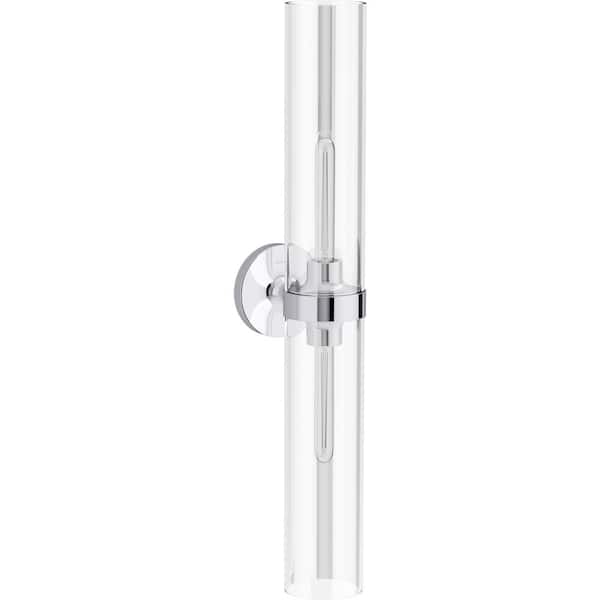 Purist 2 Light XL Polished Chrome Indoor Bathroom Vanity Light Fixture, UL Listed