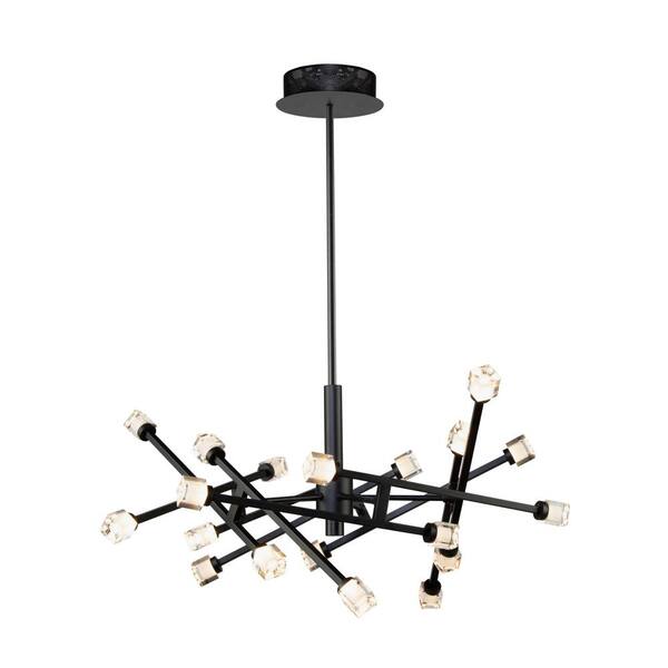 Batton 27 Watt Integrated Led Black Pendant Ac6641bk The Home Depot