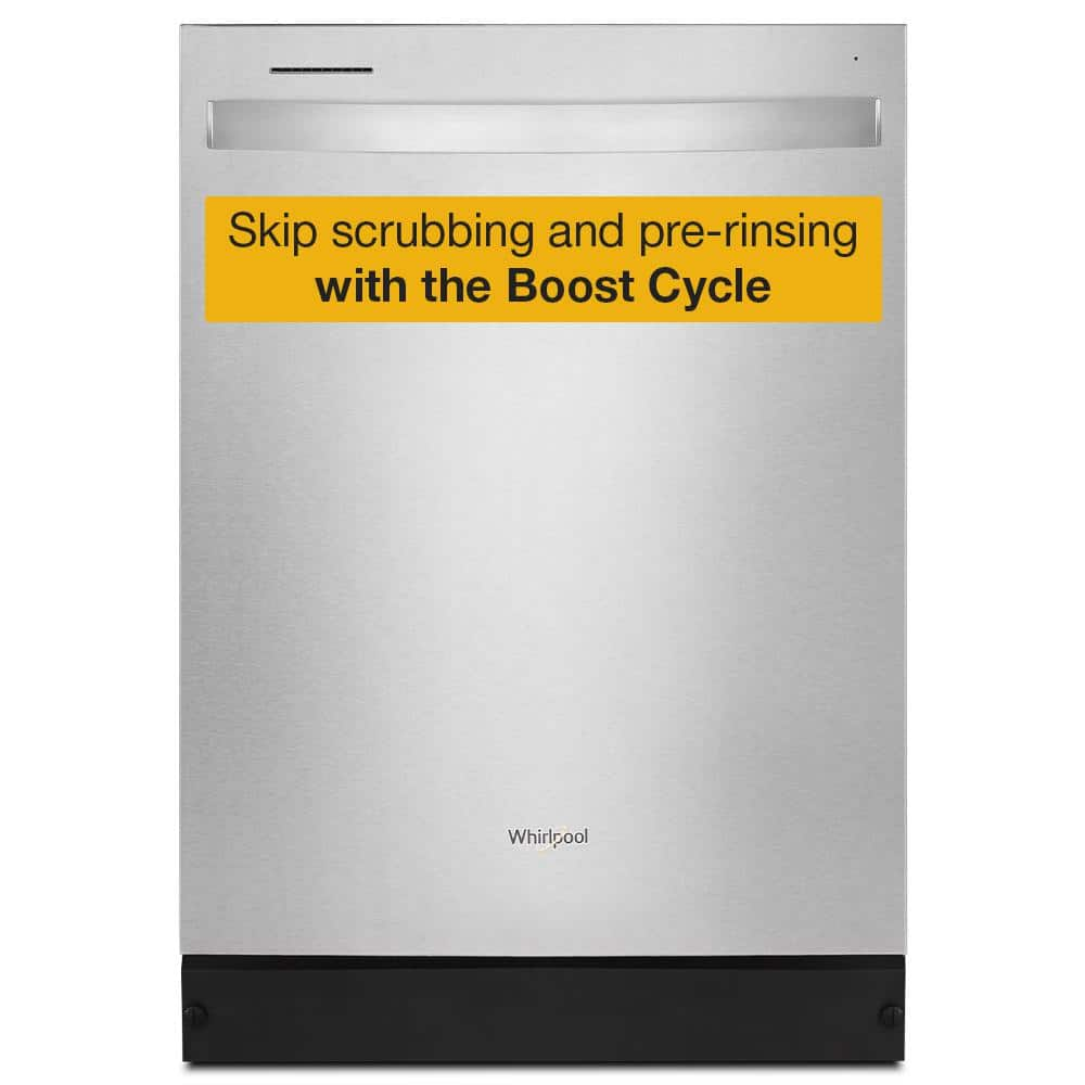 Whirlpool 24 in. Fingerprint Resistant Stainless Steel Top Control Dishwasher with Extended Soak Cycle