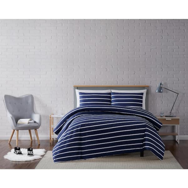 Truly Soft Maddow 3-Piece Navy Full/Queen Duvet Cover Set